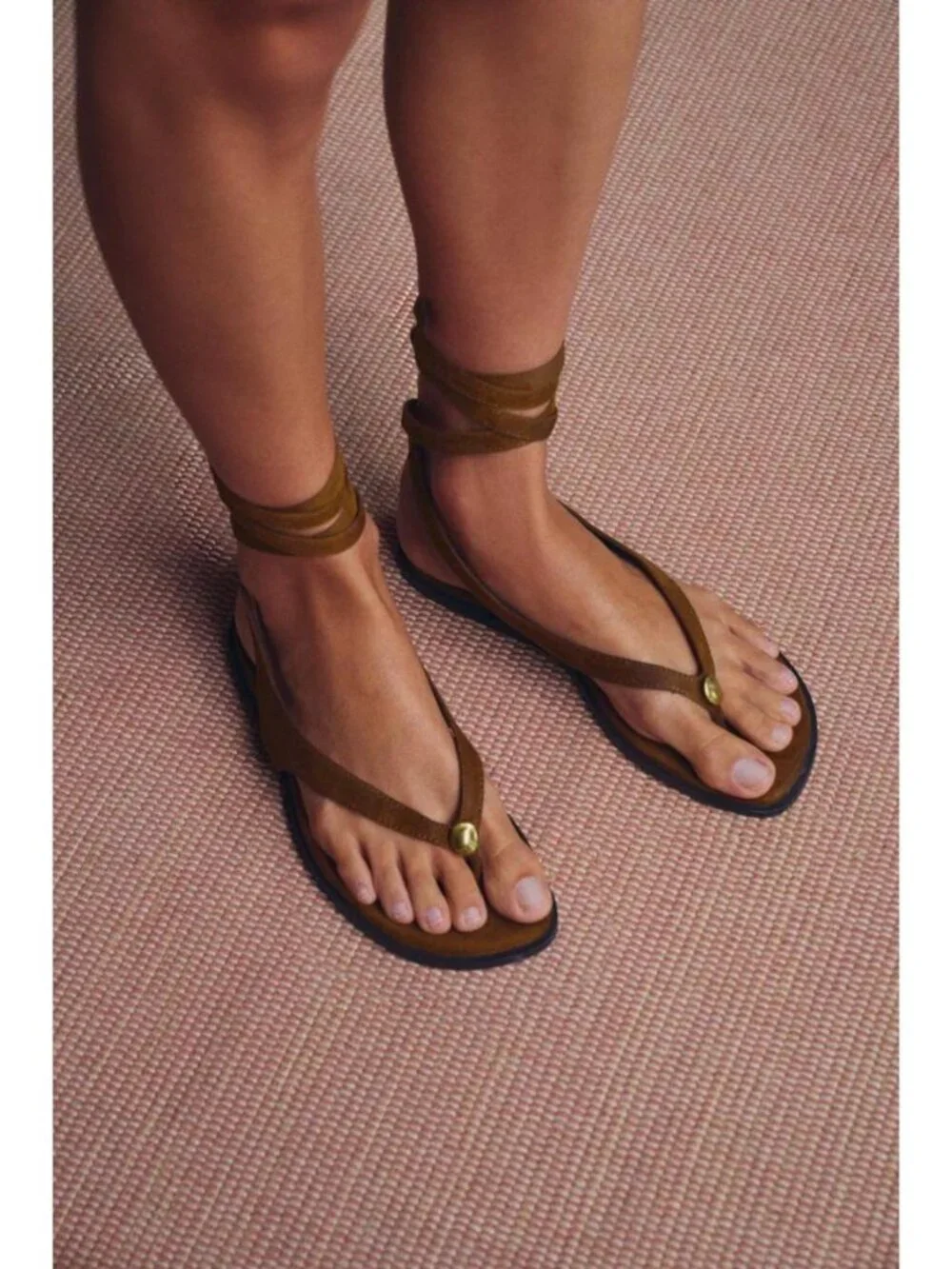 ZARA TIED FLAT SANDALS - Picture 2 of 5